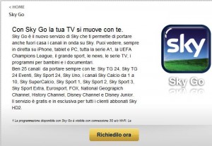 Sky go porta la tv con te