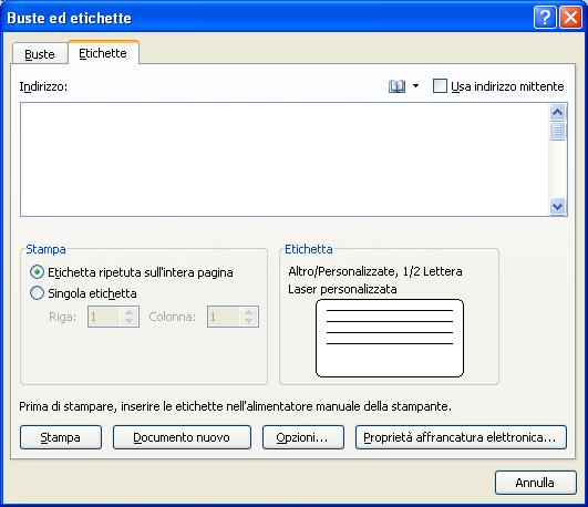 stampa con word