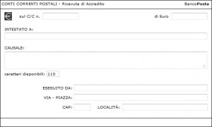 Bollettino Postale Bianco oppure Generico