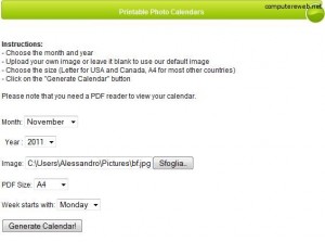 Crea un calendario on line