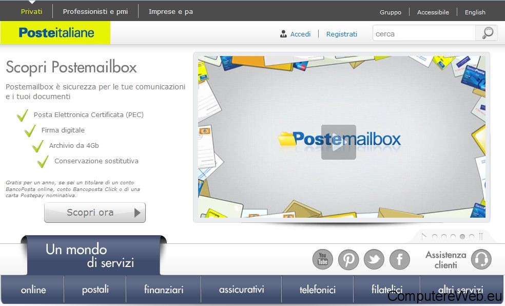 nuova home page