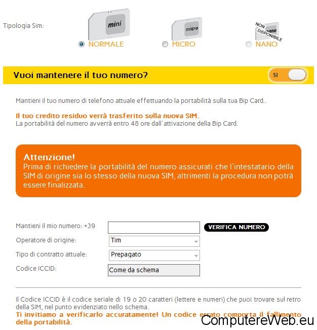 Portabilità numero di cellulare
